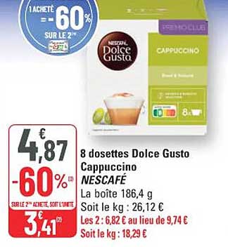 8 dosettes Dolce Gusto Cappuccino NESCAFÉ