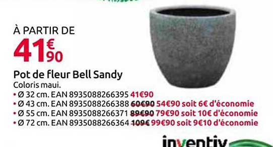 À PARTIR DE 41€90 Pot de fleur Bell Sandy