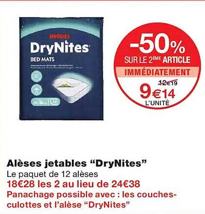Alèses jetables “DryNites”