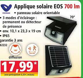 Applique solaire EOS 700 lm