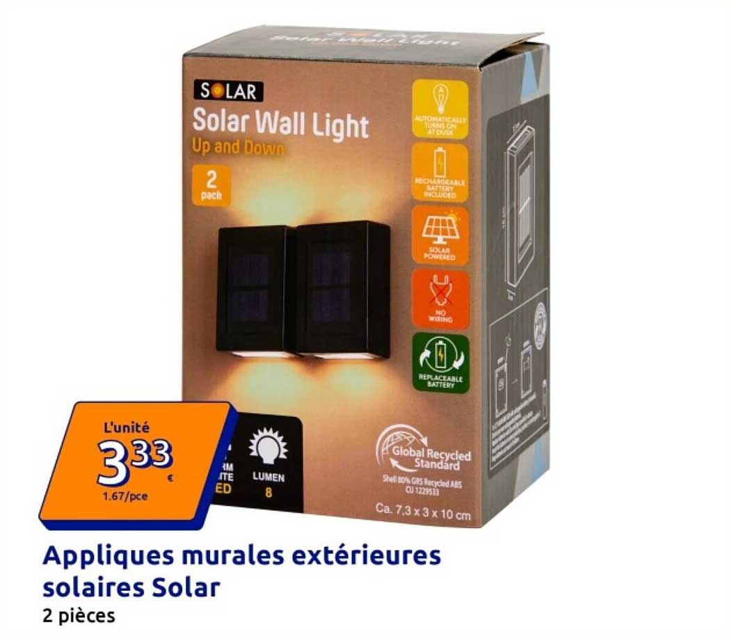 Appliques murales extérieures solaires Solar