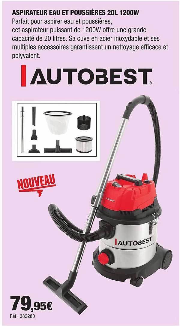 ASPIRATEUR EAU ET POUSSIERES 20L 1200W