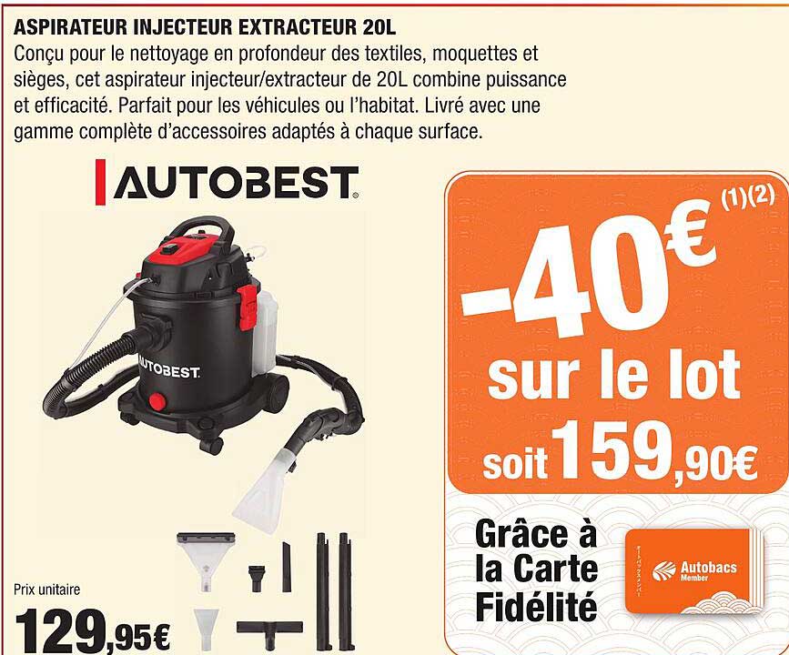 ASPIRATEUR INJECTEUR EXTRACTEUR 20L
