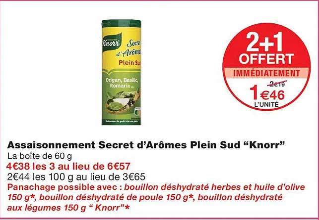 Assaisonnement Secret d’Arômes Plein Sud “Knorr”