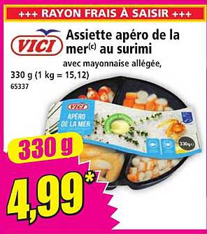 Assiette apéro de la mer(¢) au surimi