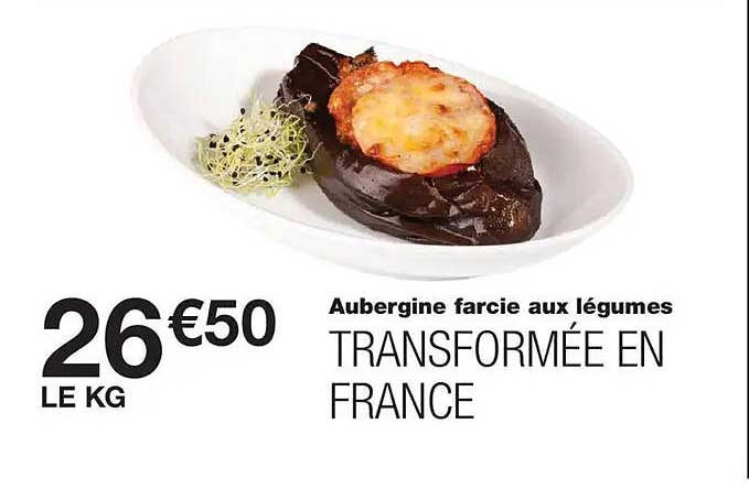 Aubergine farcie aux légumes TRANSFORMÉE EN FRANCE