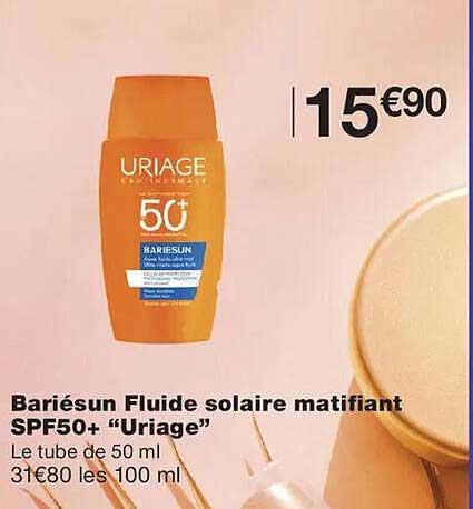 Bariésun Fluide solaire matifiant SPF50+ “Uriage”