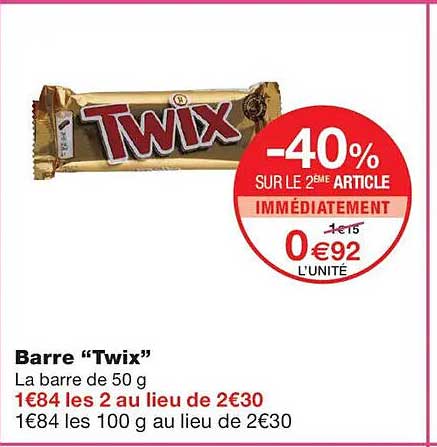 Barre “Twix”