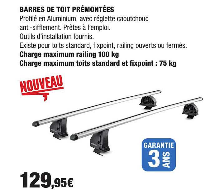 BARRES DE TOIT PRÉMONTÉES