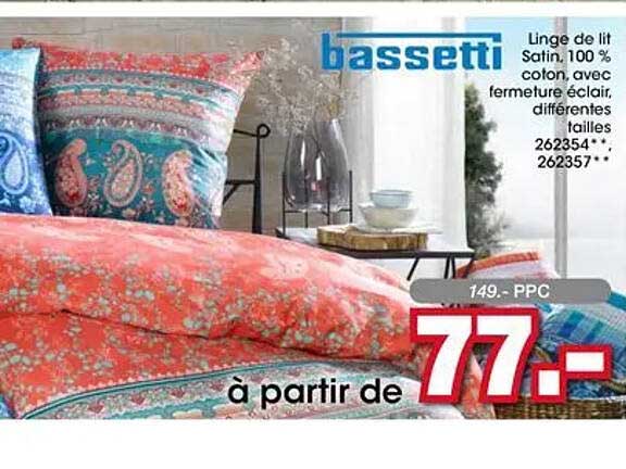 bassetti Linge de lit Satin, 100 % coton, avec fermeture éclair, différentes tailles 262354·· 262357··