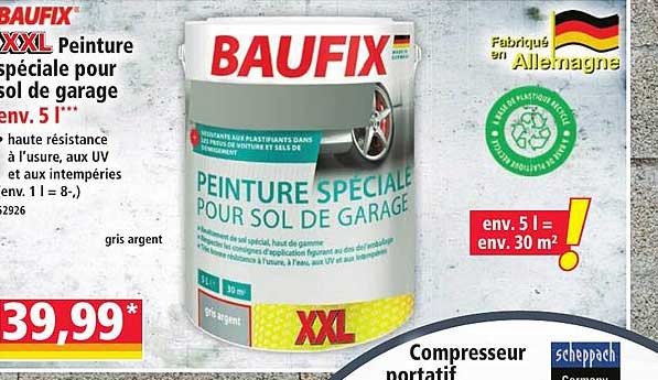 BAUFIX XXL Peinture spéciale pour sol de garage env. 5 l***