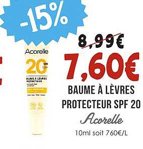 BAUME À LÈVRES PROTECTEUR SPF 20 Acorelle