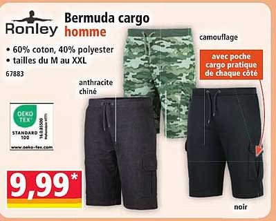 Bermuda cargo homme