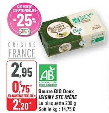 Beurre BIO Doux ISIGNY STE MERE