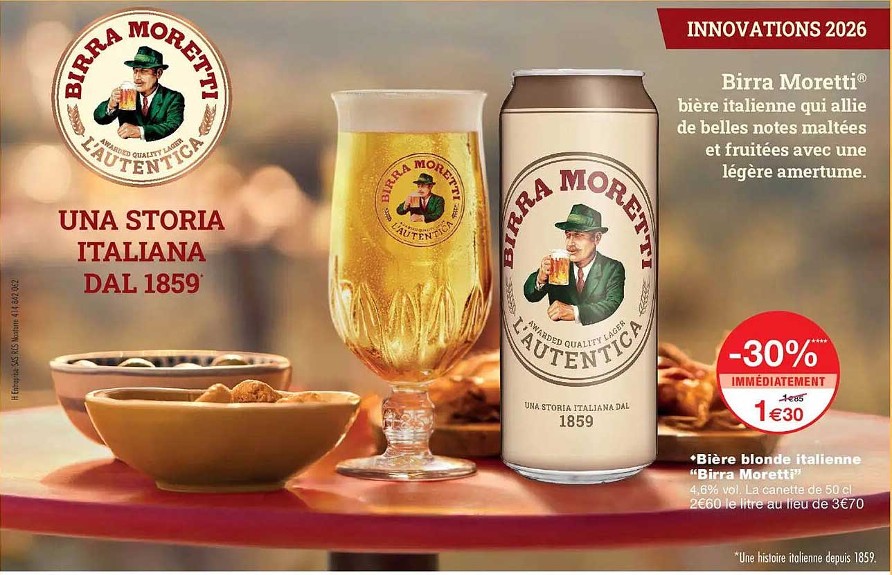 Bière blonde italienne “Birra Moretti”