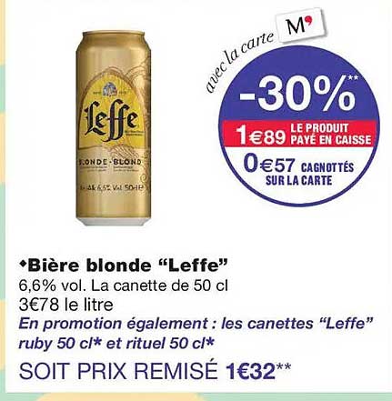 Bière blonde “Leffe”