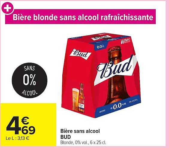 Bière blonde sans alcool rafraîchissante