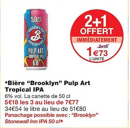 Bière “Brooklyn” Pulp Art Tropical IPA