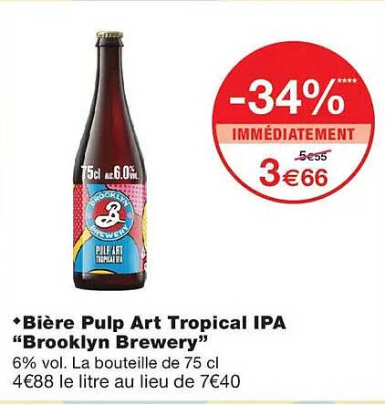 Bière Pulp Art Tropical IPA “Brooklyn Brewery”