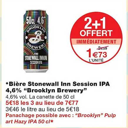 Bière Stonewall Inn Session IPA 4,6% “Brooklyn Brewery”