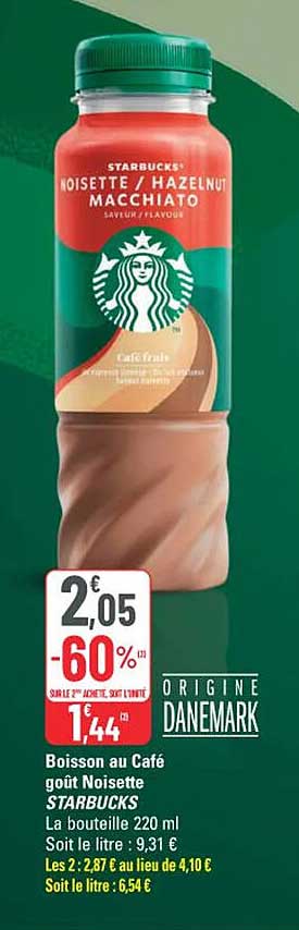 Boisson au Café goût Noisette STARBUCKS