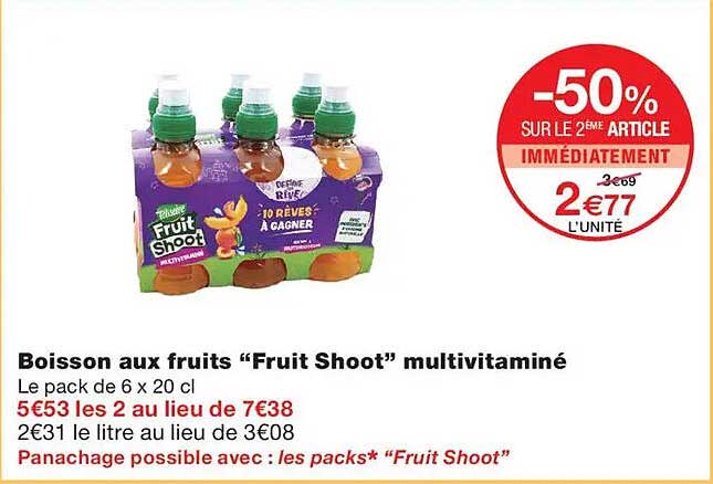 Boisson aux fruits “Fruit Shoot” multivitaminé