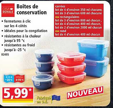 Boîtes de conservation