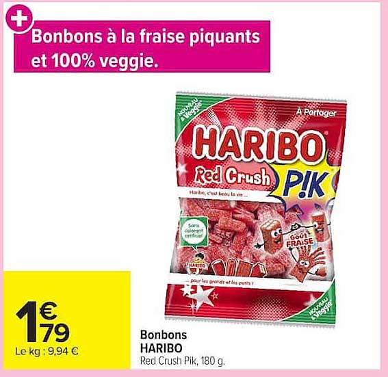 Bonbons à la fraise piquants et 100% veggie.