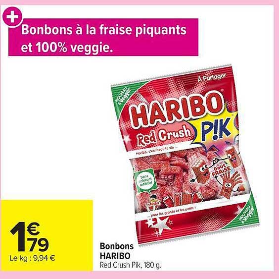 Bonbons à la fraise piquants et 100% veggie.
