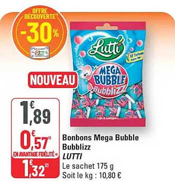 Bonbons Mega Bubble Bubbliizz Lutti