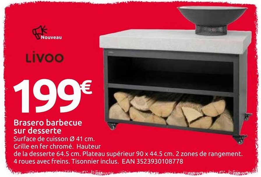 Brasero barbecue sur desserte