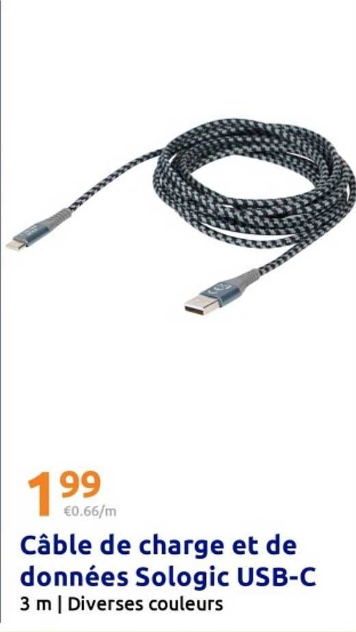 Câble de charge et de données Sologic USB-C