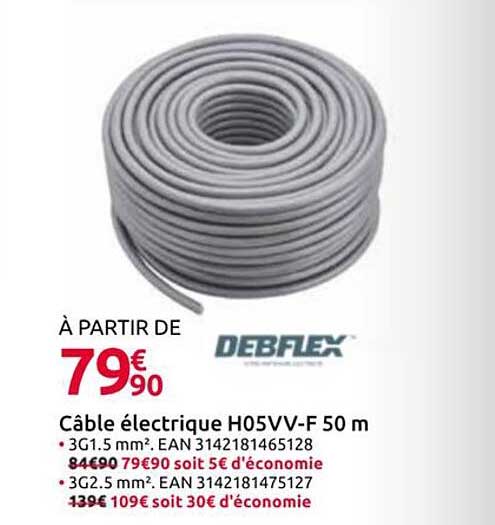 Câble électrique H05VV-F 50 m