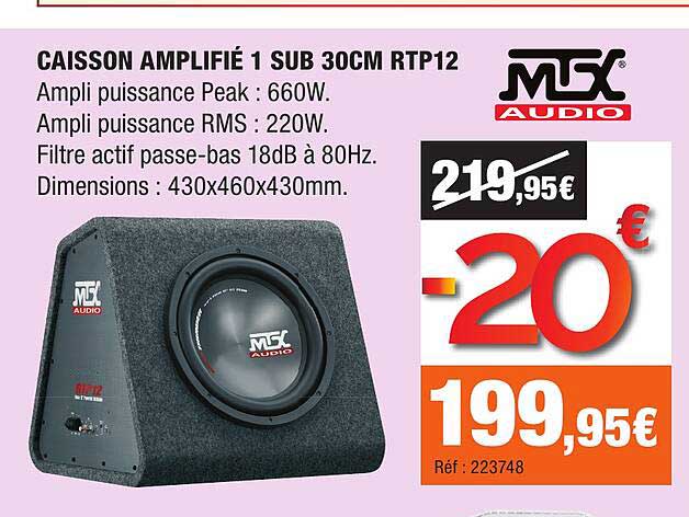 CAISSON AMPLIFIÉ 1 SUB 30CM RTP12