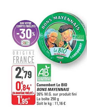 Camembert Le BIO BONS MAYENNAIS
