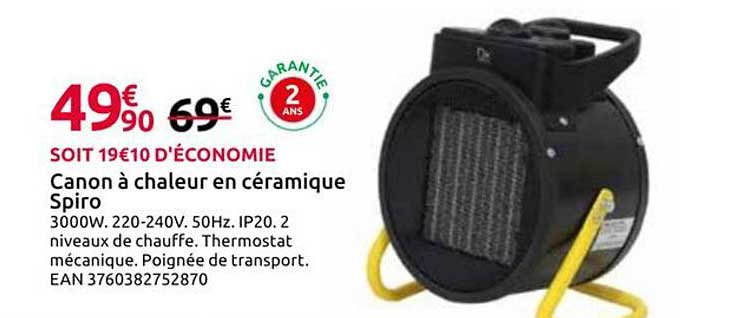Canon à chaleur en céramique Spiro