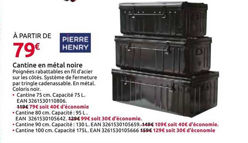 Cantine en métal noire