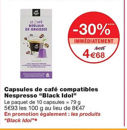 Capsules de café compatibles Nespresso “Black Idol”