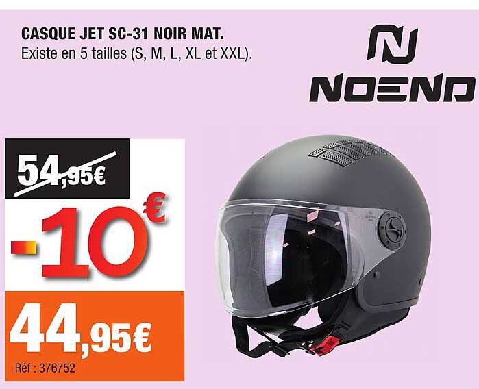 CASQUE JET SC-31 NOIR MAT.