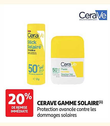 CERAVE GAMME SOLAIRE(1) Protection avancée contre les dommages solaires