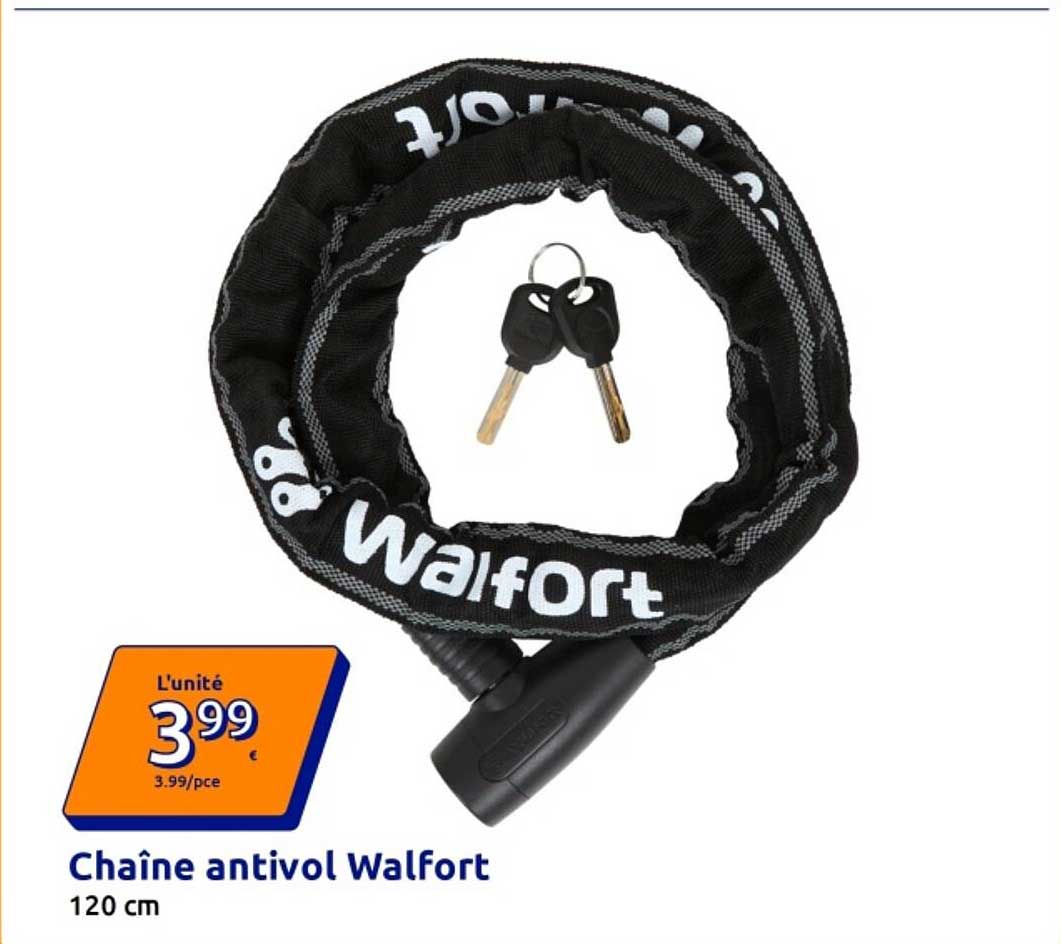 Chaîne antivol Walfort 120 cm