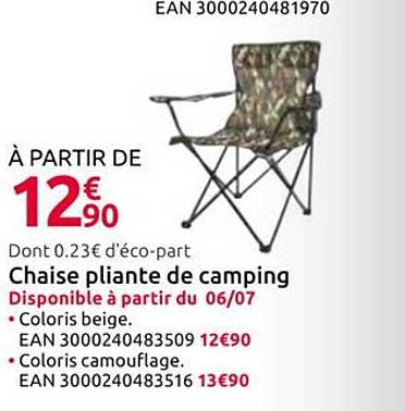 Chaise pliante de camping