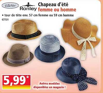 Chapeau d'été Ronley femme ou homme