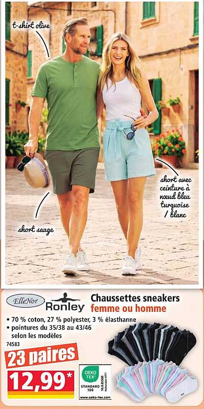 Chaussettes sneakers femme ou homme