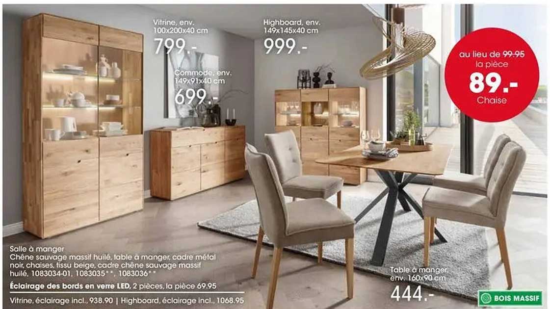 Chêne sauvage massif huilé, table à manger, cadre métal noir, chaises tissu beige, cadre chêne sauvage massif huilé, 1083034-01, 1083035* , 1083036