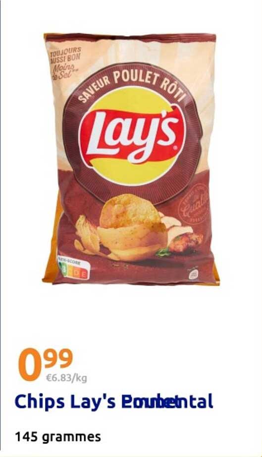 Chips Lay's Poulet rôti 145 grammes
