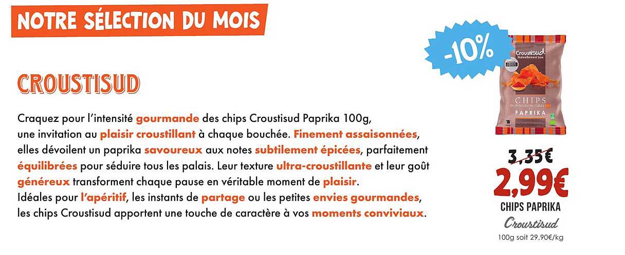 CHIPS PAPRIKA Croustisud 100g