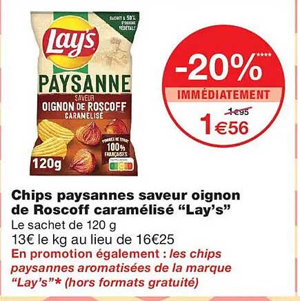 Chips paysannes saveur oignon de Roscoff caramélisé “Lay’s”