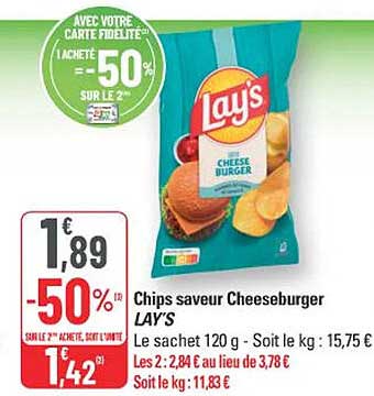 Chips saveur Cheeseburger LAY'S
