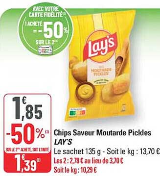 Chips Saveur Moutarde Pickles LAY'S